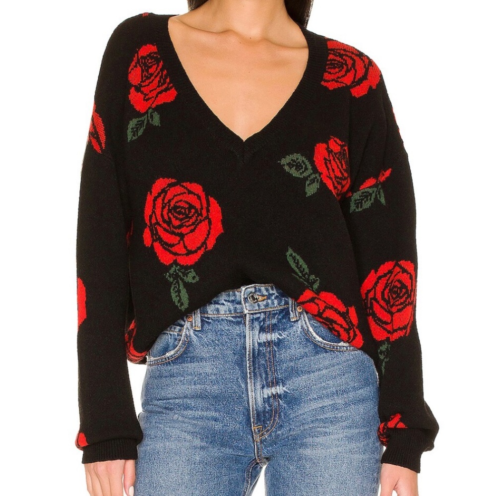 Beach Riot Red Rose Joey Sweater Size M NWT